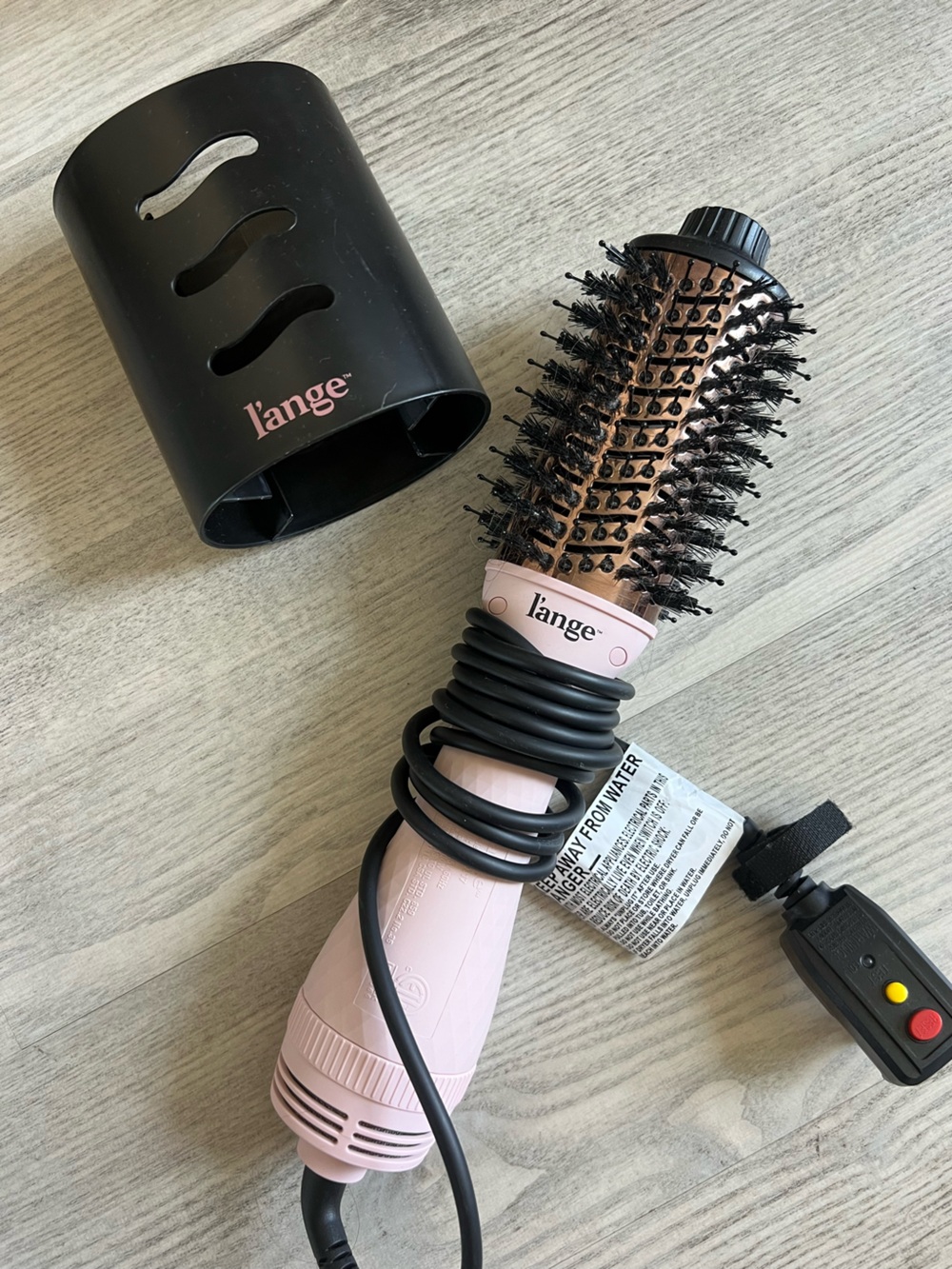 Lange Pink and Black Hair Styling Brush with Corded Control